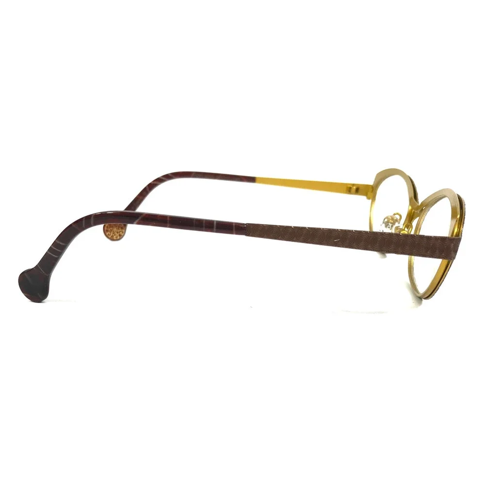 BOZ Eyeglasses Frames VISTA 9252 Brown Yellow Cat Eye Full Rim 52-17-140
